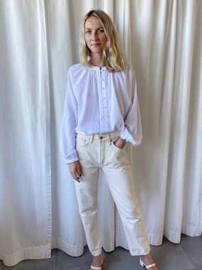 Rodebjer Casuarina lightweight Blouse in White Size Small